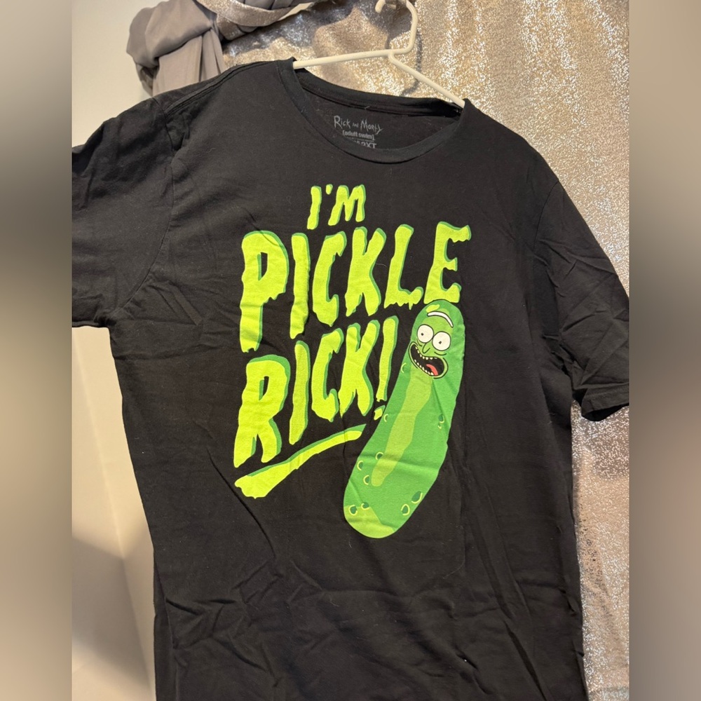Pickle Rick Tee 2XLT Black Adult swim